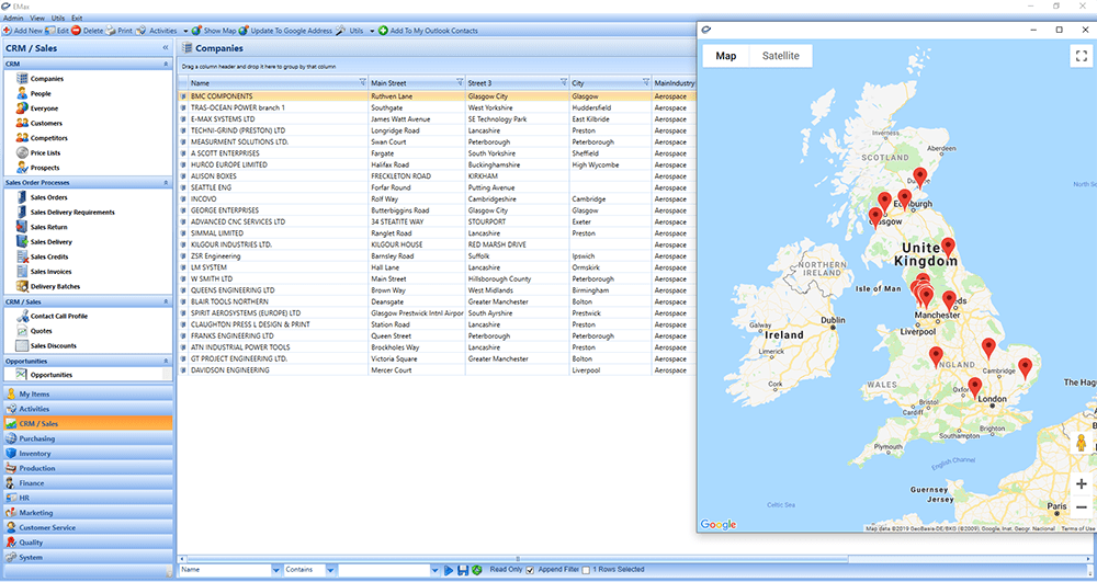 Using CRM for Manufacturing - Google Maps for geographical targeting