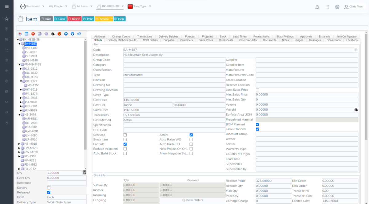 E-Max Bill of Materials Software