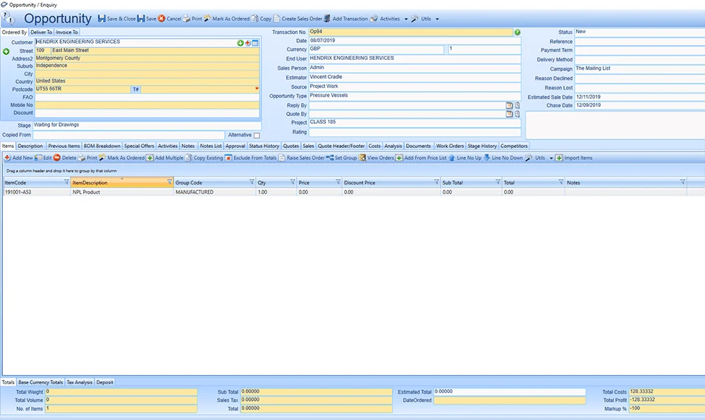 Enter your opportunities into E-Max's CRM 