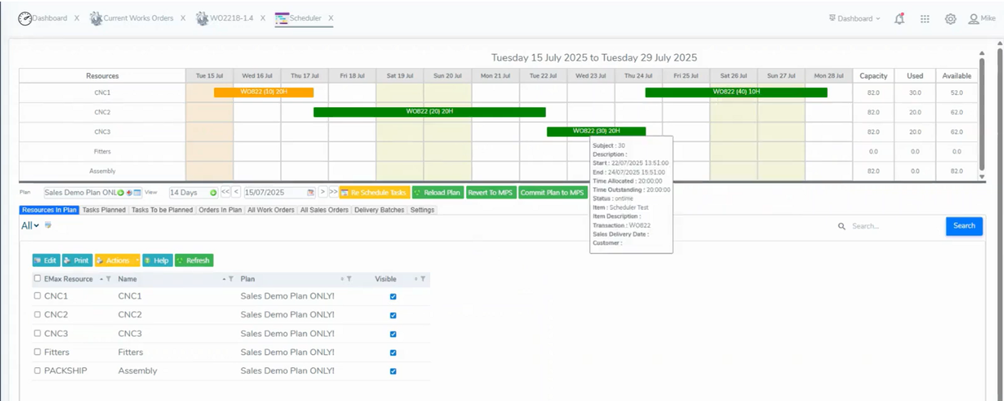 E-Max ERP Production Scheduling in Manufacturing
