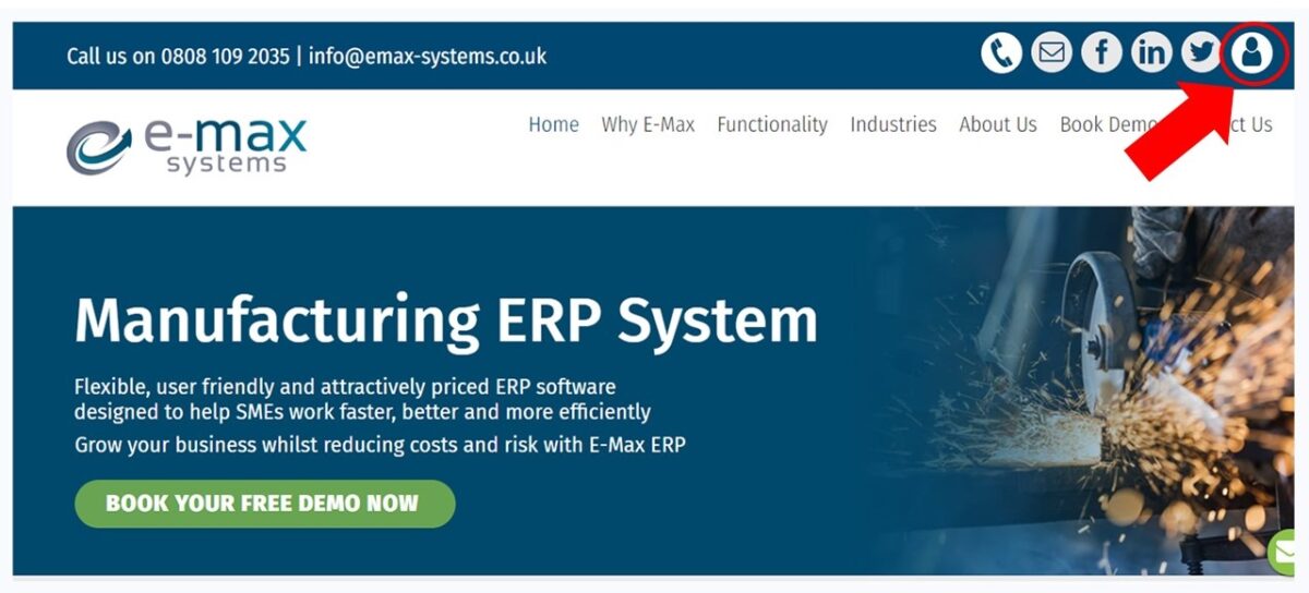 Access ERP Live Chat from emax-systems.co.uk